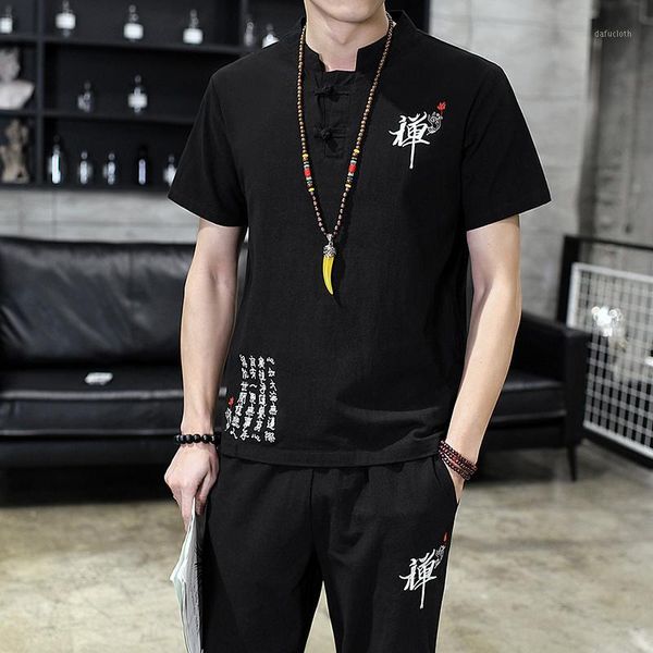 2020 summer men two-piece cotton and linen short-sleeved men tshirt and drawstring strap ankle length pants1, Gray
2020 summer men two-piece cotton and linen short-sleeved men tshirt and drawstring strap ankle length pants1, Gray