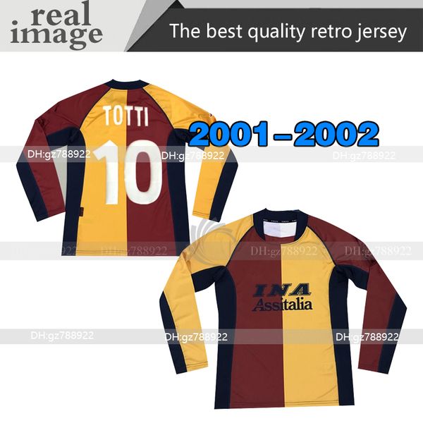 long sleeve 2001 2002 retro roma soccer jersey totti batistuta montella football shirt vintage rome balbo martinetti fuser de rossi maglia, Black;yellow
long sleeve 2001 2002 retro roma soccer jersey totti batistuta montella football shirt vintage rome balbo martinetti fuser de rossi maglia, Black;yellow