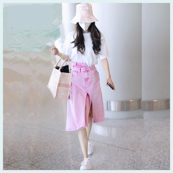 yang ying angelababy star korean style white printed t-shirt pink asymmetric overskirt skirt denim skirtt-shirt denim skirtset 2rbxf, Gray 
yang ying angelababy star korean style white printed t-shirt pink asymmetric overskirt skirt denim skirtt-shirt denim skirtset 2rbxf, Gray