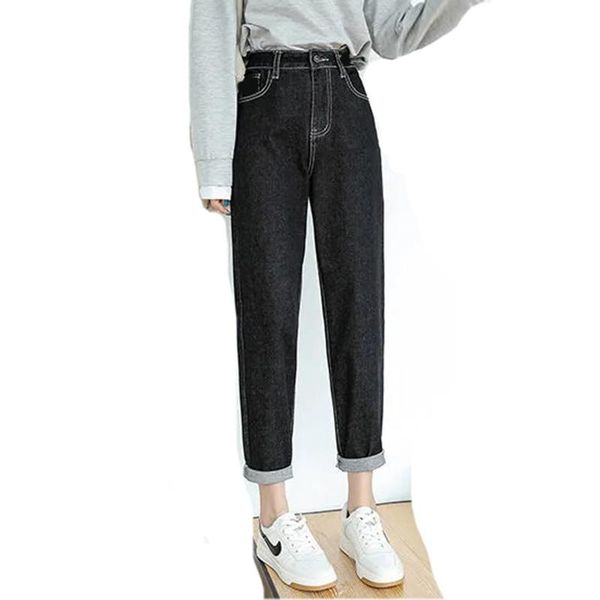 women's jeans white high waist pants women loose vintage harem boyfriends mujer chic black plus size casual, Blue
women's jeans white high waist pants women loose vintage harem boyfriends mujer chic black plus size casual, Blue