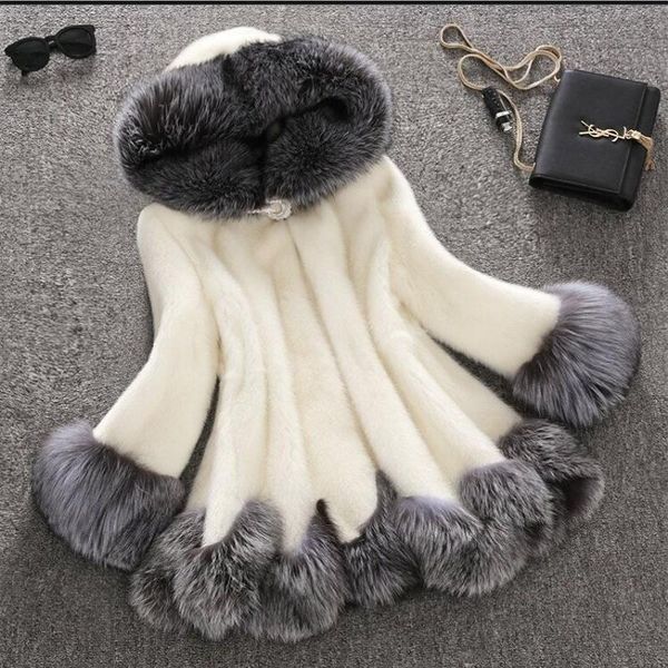 women's fur & faux 2021 high imitation coat women silver collar hooded medium-long overcoat plus size s-4xl winter, Black
women's fur & faux 2021 high imitation coat women silver collar hooded medium-long overcoat plus size s-4xl winter, Black
