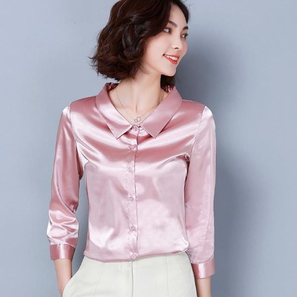 2019 new arrived women office work shirts female elegant silk satin long sleeve button lapel party blouse, White
2019 new arrived women office work shirts female elegant silk satin long sleeve button lapel party blouse, White