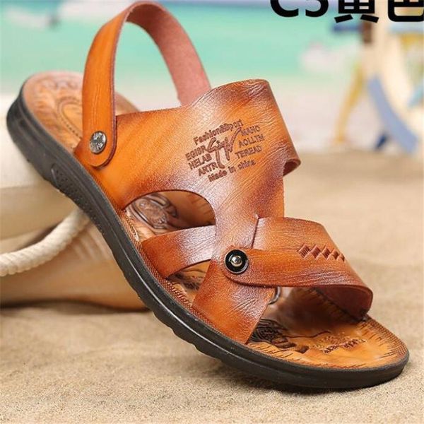 men's new spring fashion complete first layer of leather casual sandals will see lldc, Black
men's new spring fashion complete first layer of leather casual sandals will see lldc, Black