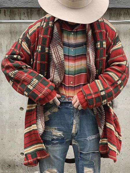 men's sweaters clothing cardigan men long sleeve sweater coat plaid print winter and autumn casual cardigans limited genuine, White;black
men's sweaters clothing cardigan men long sleeve sweater coat plaid print winter and autumn casual cardigans limited genuine, White;black