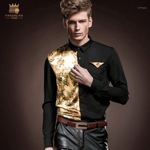 fanzhuan new personality male men's man slim stretch autumn wind stitching print dress shirt 14203 clothing1, White;black
fanzhuan new personality male men's man slim stretch autumn wind stitching print dress shirt 14203 clothing1, White;black