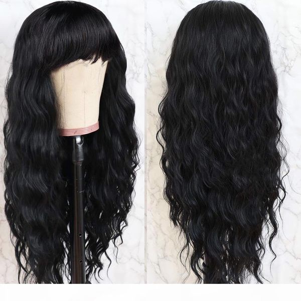 body wave long virgin wig brazilian remy hair middle part human hair wigs for women natural color full machine made wigs with bangs, Black;brown
body wave long virgin wig brazilian remy hair middle part human hair wigs for women natural color full machine made wigs with bangs, Black;brown