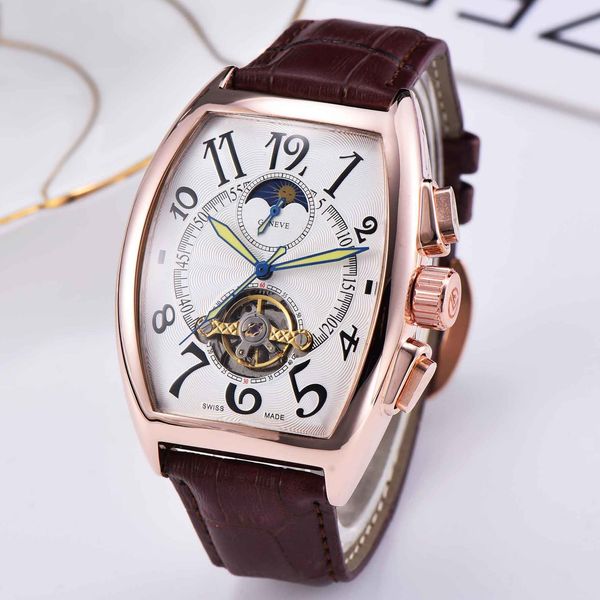 designer fashion men's watches tourbillon automatic mechanical watch luxury quality business watch leather strap casual sports wristwat, Slivery;brown
designer fashion men's watches tourbillon automatic mechanical watch luxury quality business watch leather strap casual sports wristwat, Slivery;brown