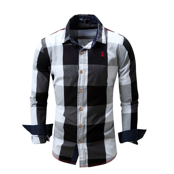 new european and american mens casual long sleeve shirt mens cotton plaid color matching shirt 4 colors size -3xl, White;black
new european and american mens casual long sleeve shirt mens cotton plaid color matching shirt 4 colors size -3xl, White;black