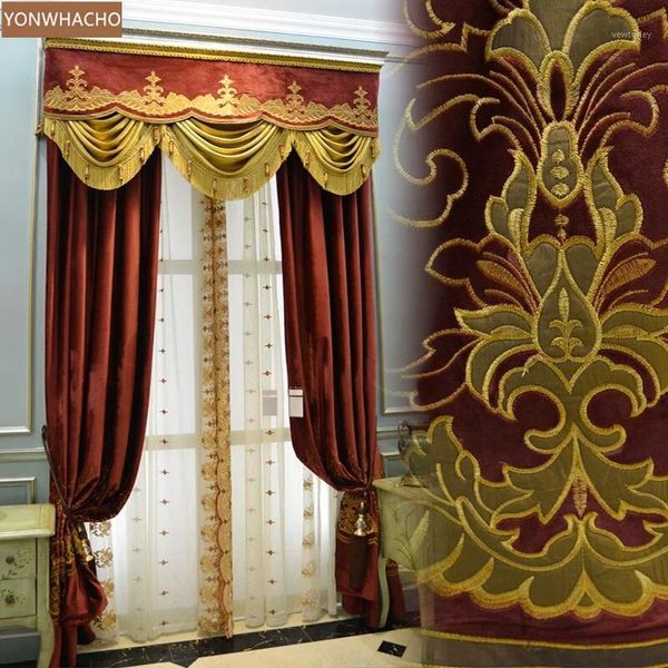 curtain & drapes custom curtains luxury elegant french living room velvet embroidered red thick cloth blackout tulle valance drape b6981
curtain & drapes custom curtains luxury elegant french living room velvet embroidered red thick cloth blackout tulle valance drape b6981