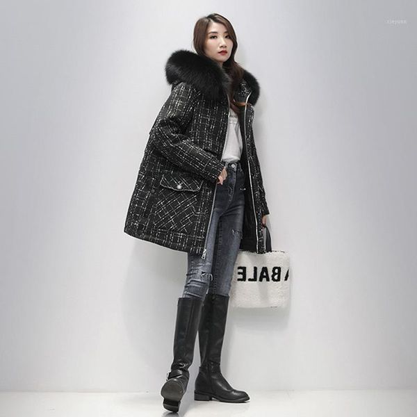 women winter parkas female large-sized thickened korean sustans padded outwear tweed coat with artificial fur collar1, Black
women winter parkas female large-sized thickened korean sustans padded outwear tweed coat with artificial fur collar1, Black
