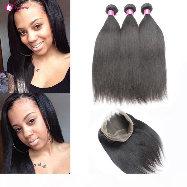 virgin brazilian straight hair bundles with 360 frontal closure 1b remy peruvian human hair weave with frontal piece forawme part, Black
virgin brazilian straight hair bundles with 360 frontal closure 1b remy peruvian human hair weave with frontal piece forawme part, Black
