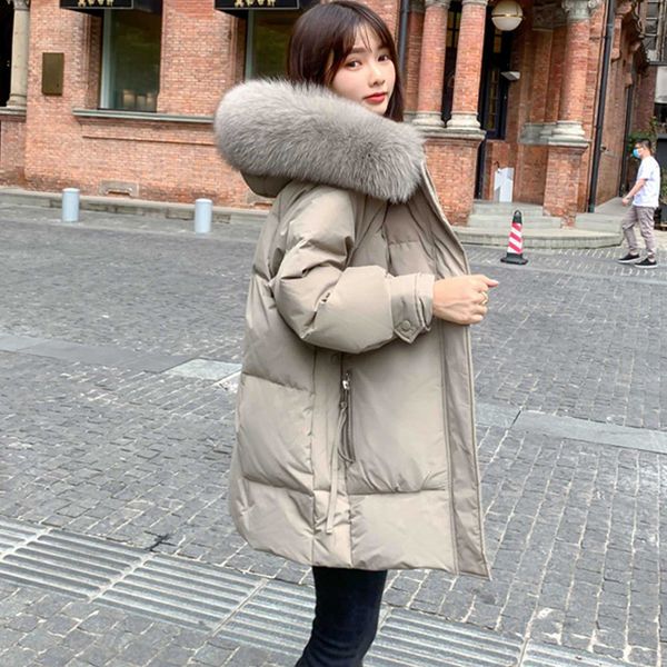 fnoce 2020 winter new women's down jackets fashion casual solid long sleeve hooded fox fur collar thickened warm parkas coats, Black
fnoce 2020 winter new women's down jackets fashion casual solid long sleeve hooded fox fur collar thickened warm parkas coats, Black
