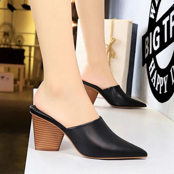 2020 british style fashion slim female slippers wood grain heel shallow pointed toe sandals slippers women zapatos de mujer pu #3a4j, Black
2020 british style fashion slim female slippers wood grain heel shallow pointed toe sandals slippers women zapatos de mujer pu #3a4j, Black
