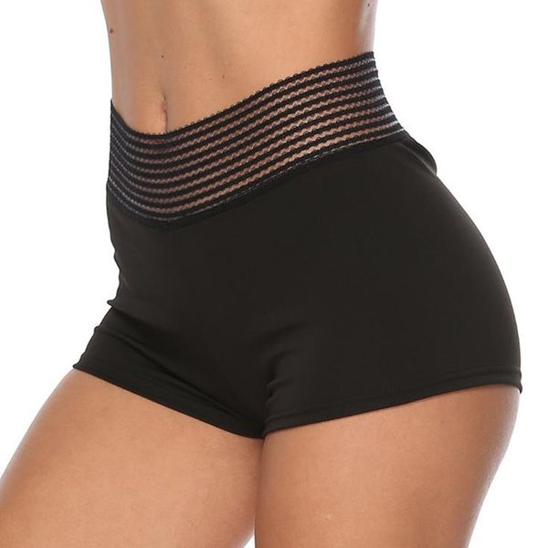 women sports polyester elastic waist gym workout waistband short tights stretchy yoga ny shorts, White;black
women sports polyester elastic waist gym workout waistband short tights stretchy yoga ny shorts, White;black