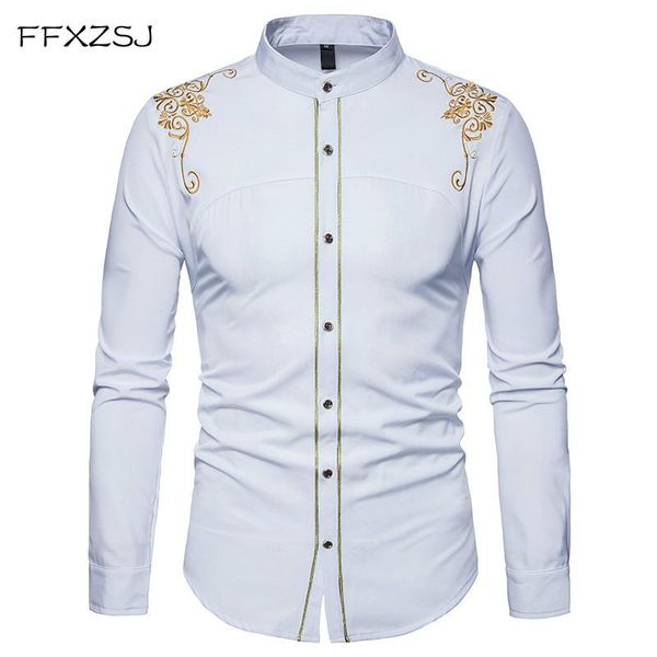 ffxzsj brand men shirt embroidery dress shirt long sleeve slim fit camisa masculina casual male hawaiian stand collar shirts, White;black
ffxzsj brand men shirt embroidery dress shirt long sleeve slim fit camisa masculina casual male hawaiian stand collar shirts, White;black