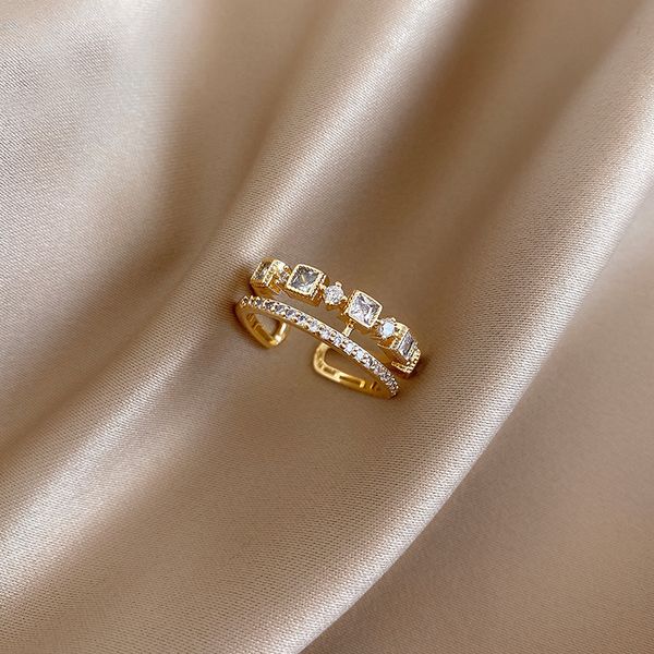 zircon double ring women ins cool wind index finger ring minority design personality net red tide temperament open ring, Silver
zircon double ring women ins cool wind index finger ring minority design personality net red tide temperament open ring, Silver