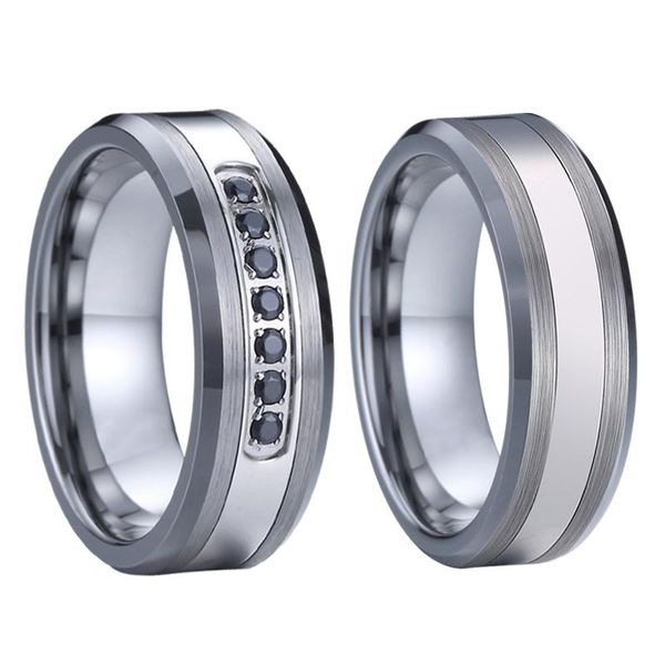 classic alliances 8mm wedding band tungsten caribde rings for men and women couples black cz stones 8mm, Slivery;golden
classic alliances 8mm wedding band tungsten caribde rings for men and women couples black cz stones 8mm, Slivery;golden