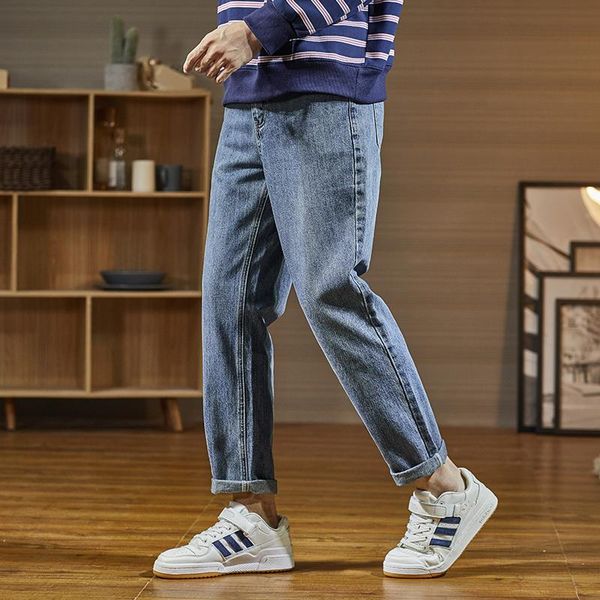 2020 autumn and winter men's loose straight korean style trendy plus velvet jeans 1479, Blue
2020 autumn and winter men's loose straight korean style trendy plus velvet jeans 1479, Blue