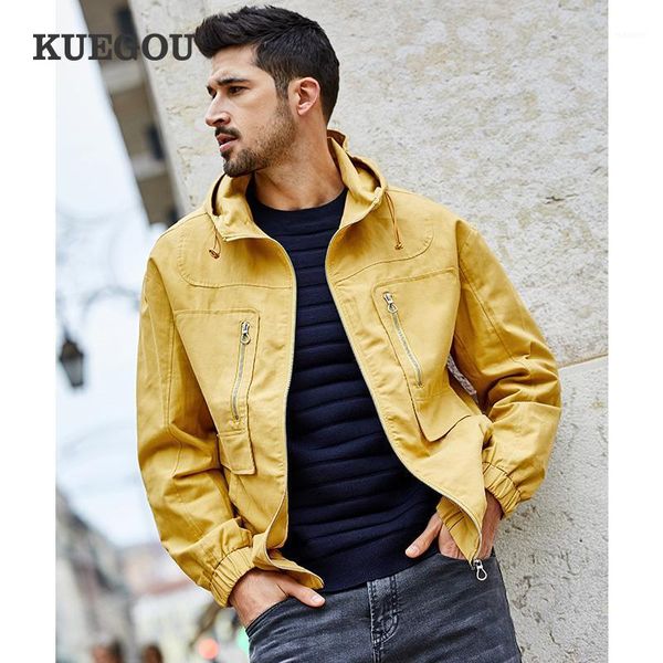 kuegou 2020 autumn 100% cotton letter hooded casual jacket men and coats for male outwear streetwear with zipper clothing 09131, Black;brown
kuegou 2020 autumn 100% cotton letter hooded casual jacket men and coats for male outwear streetwear with zipper clothing 09131, Black;brown