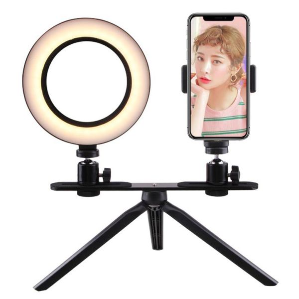 Selfie Ring Light 6 Inch With Tripod Stand & Cell Phone Holder For Live Stream/makeup Mini Deskled Camera Ring Light For You