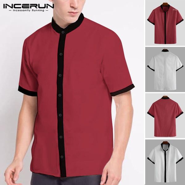 men's casual shirts men patchwork short sleeve stand collar shirt man vintage solid summer fitness blouse streetwear camisa incerun1, White;black
men's casual shirts men patchwork short sleeve stand collar shirt man vintage solid summer fitness blouse streetwear camisa incerun1, White;black