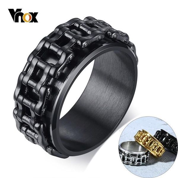 vnox 9.5mm punk rotatable bike chain ring for men black stainless steel band cool male spinner band rock boy alliance, Golden;silver
vnox 9.5mm punk rotatable bike chain ring for men black stainless steel band cool male spinner band rock boy alliance, Golden;silver