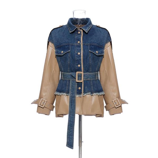 patchwork hit color denim coats female lapel collar long sleeve high waist jackets for women 2020 fashion clothing, Tan;black
patchwork hit color denim coats female lapel collar long sleeve high waist jackets for women 2020 fashion clothing, Tan;black