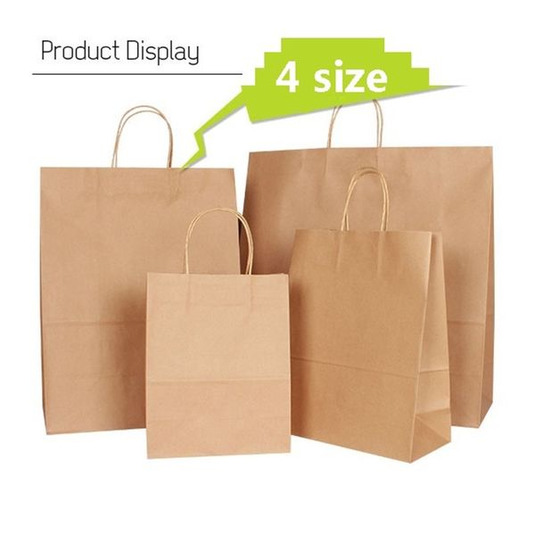 30pcs/lot 4 size kraft paper bag with handles for wedding party fashionable clothes gifts multifunction wholesale q1218
30pcs/lot 4 size kraft paper bag with handles for wedding party fashionable clothes gifts multifunction wholesale q1218