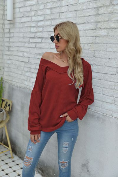 women's autumn fashion long sleeve v-neck off shoulder solid color shirts for ladies female kg-180, White;black
women's autumn fashion long sleeve v-neck off shoulder solid color shirts for ladies female kg-180, White;black