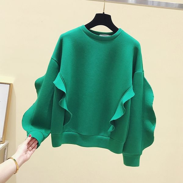 womens o neck hoodies pullover new style autumn winter cotton pullover hoody ruffles casual loose korean women 180a 201202, Black
womens o neck hoodies pullover new style autumn winter cotton pullover hoody ruffles casual loose korean women 180a 201202, Black