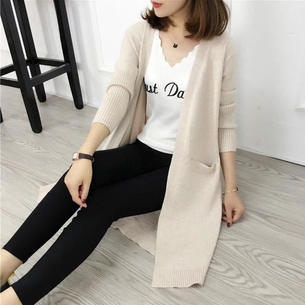 autumn and winter new knitwear medium length cardigan korean pocket shawl loose large size sweater women's coat, White
autumn and winter new knitwear medium length cardigan korean pocket shawl loose large size sweater women's coat, White