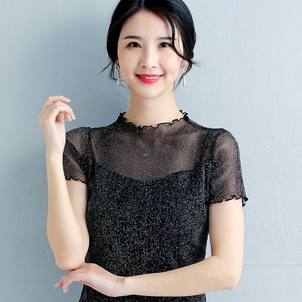 qr14x korean women's 2020 summer silk fitting tperspective bright dress short sleeve mesh bottomed dress dresst-shirt slim shirt for wo, White
qr14x korean women's 2020 summer silk fitting tperspective bright dress short sleeve mesh bottomed dress dresst-shirt slim shirt for wo, White