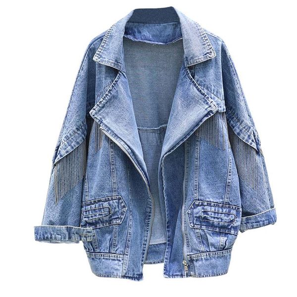 new denim jackets women spring autumn overcoat tassel long sleeve casual jeans jacket loose woman coat outerwear plus size p622, Black;brown
new denim jackets women spring autumn overcoat tassel long sleeve casual jeans jacket loose woman coat outerwear plus size p622, Black;brown