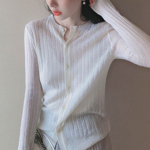 khocj 2020 autumn and winter korean slim new round neck knitted cardigan women's outer style outer wear wear fit coat coat sweater coat, White;black
khocj 2020 autumn and winter korean slim new round neck knitted cardigan women's outer style outer wear wear fit coat coat sweater coat, White;black