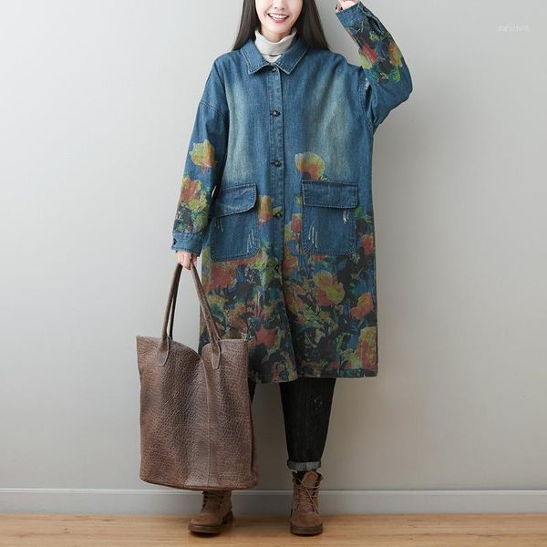 female new autumn and winter plus plus size outerwear washed do-old printed cardigan literary loose long slim trench1, Tan;black
female new autumn and winter plus plus size outerwear washed do-old printed cardigan literary loose long slim trench1, Tan;black