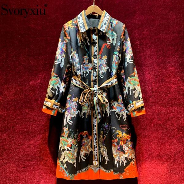 svoryxiu designer autumn winter long trench coat women's long sleeve single-breasted vintage print fashion overcoat outwear, Tan;black
svoryxiu designer autumn winter long trench coat women's long sleeve single-breasted vintage print fashion overcoat outwear, Tan;black