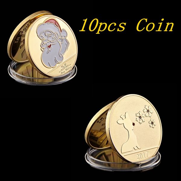10pcs merry christmas santa claus craft 1oz gold plated commemorative challenge coin souvenir
10pcs merry christmas santa claus craft 1oz gold plated commemorative challenge coin souvenir