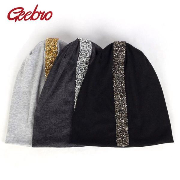 geebro gold rhinestones skullie beanies for women female bonnets caps winter cotton stretch hats casual solid color caps dz935, Blue;gray
geebro gold rhinestones skullie beanies for women female bonnets caps winter cotton stretch hats casual solid color caps dz935, Blue;gray