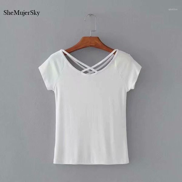 women's t-shirt shemujersky women white tshirt cross slash collar tee 2021 summer elastic casual black tshirts1
women's t-shirt shemujersky women white tshirt cross slash collar tee 2021 summer elastic casual black tshirts1