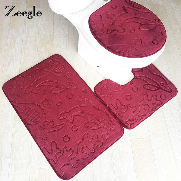 zeegle memory sponge 3pcs/set toilet mats anti-slip absorbent bathroom rugs 3d dolphin printed floor mats toilet rug set
zeegle memory sponge 3pcs/set toilet mats anti-slip absorbent bathroom rugs 3d dolphin printed floor mats toilet rug set