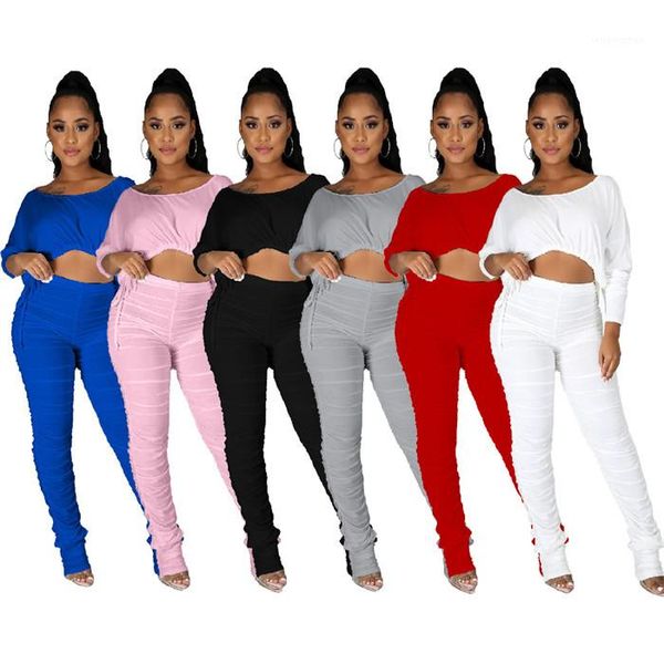 two piece pleated pants solid color long sleeve and stacked pants autumn winter casual women 2pcs outfit womens, White
two piece pleated pants solid color long sleeve and stacked pants autumn winter casual women 2pcs outfit womens, White