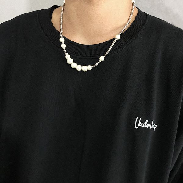 saz independent minority design pearl necklace net red stitching personality versatile clavicle chain men and women fashion, Silver
saz independent minority design pearl necklace net red stitching personality versatile clavicle chain men and women fashion, Silver
