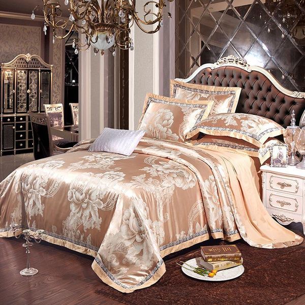 luxury silk cotton jacquard bedding set wide lace king size 4 pcs duvet cover set bed sheet pillowcase bed linen1
luxury silk cotton jacquard bedding set wide lace king size 4 pcs duvet cover set bed sheet pillowcase bed linen1