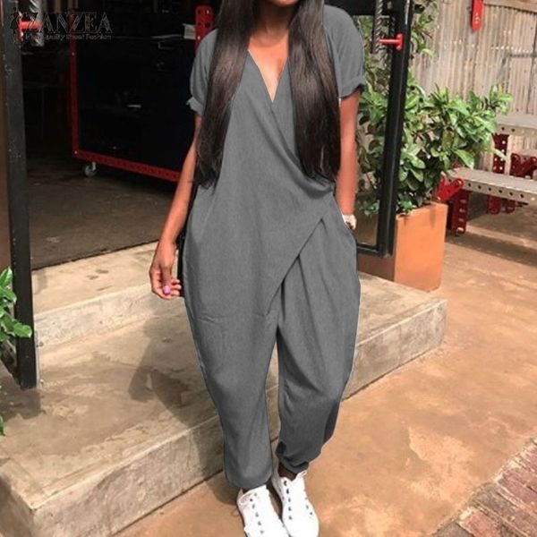 plus size women jumpsuits zanzea summer overalls fashion pantalon pants v neck button playsuits female short sleeve romeper y200106, Black;white
plus size women jumpsuits zanzea summer overalls fashion pantalon pants v neck button playsuits female short sleeve romeper y200106, Black;white
