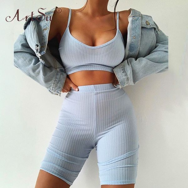 artsu ribbed knitted fitness two piece set women skinny cami crop and biker shorts matching set summer workout tracksuit y200822, Gray
artsu ribbed knitted fitness two piece set women skinny cami crop and biker shorts matching set summer workout tracksuit y200822, Gray