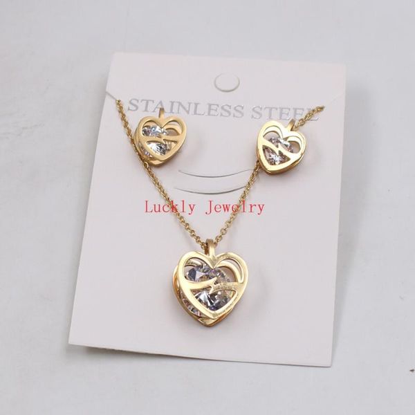 2021 Holiday Gifts Stainless Steel Crystals Drill Love Heart Necklace Pendant & Studs Earring Gold IN Women Jewelry Set, Silver
2021 Holiday Gifts Stainless Steel Crystals Drill Love Heart Necklace Pendant & Studs Earring Gold IN Women Jewelry Set, Silver