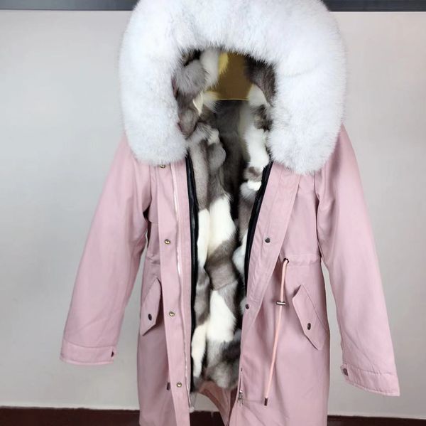 women's parka femme mid-length fox fur liner winter coat jacket 85cm 201031, Black
women's parka femme mid-length fox fur liner winter coat jacket 85cm 201031, Black