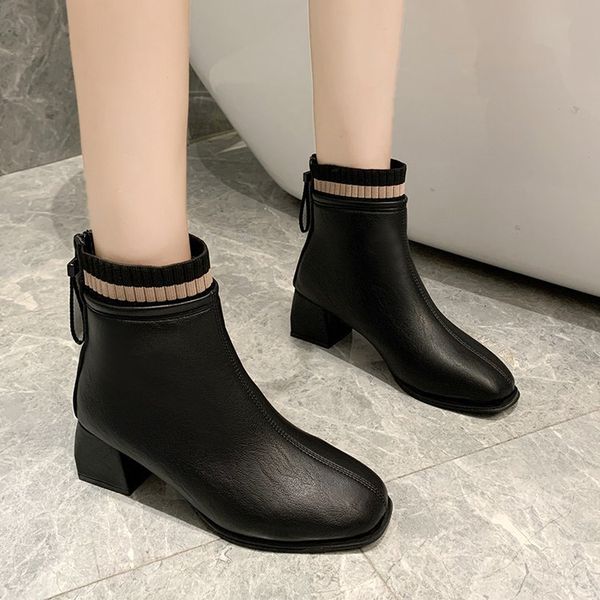 2021 new autumn winter women's of solid quality return european zipper ladies shoes wild fashion anti-slip boots high heels ev93, Black
2021 new autumn winter women's of solid quality return european zipper ladies shoes wild fashion anti-slip boots high heels ev93, Black