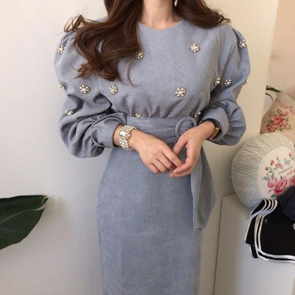 spring autumn retro dress women solid retro corduroy belt mid dresses fashion long sleeve o neck elegant lace up party dress, Black;gray
spring autumn retro dress women solid retro corduroy belt mid dresses fashion long sleeve o neck elegant lace up party dress, Black;gray