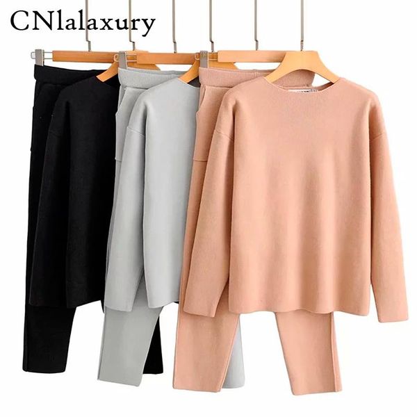 cnlalaxury women sweater two piece knitted sets slim tracksuit 2020 autumn winter fashion sweatshirts sporting suit female, Gray
cnlalaxury women sweater two piece knitted sets slim tracksuit 2020 autumn winter fashion sweatshirts sporting suit female, Gray